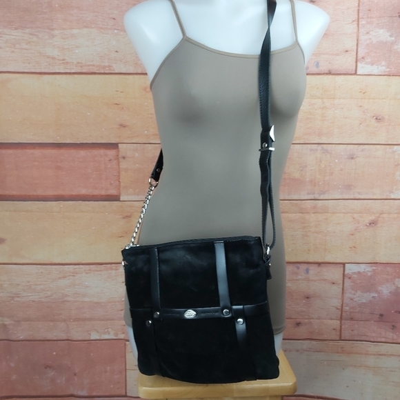𝅺THE TREND suede and leather crossbody bag purse Made in Italy - Picture 1 of 11